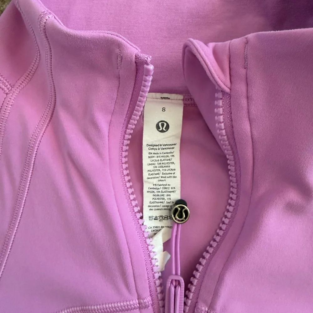 Lululemon Lilac Pink Define Jacket & Matching Align Tank set size 8 - Picture 2 of 5